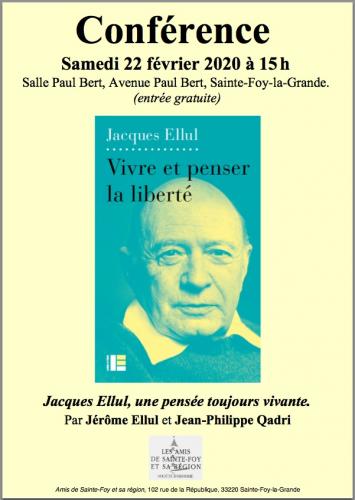Conference 22 fevrier 2020 Jacques Ellul - AfficheEllul.jpg